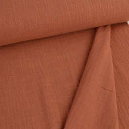 Double gaze Slub effet lin coloris Terracotta - OEKO TEX