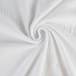 Double gaze Slub effet lin coloris Blanc - OEKO TEX