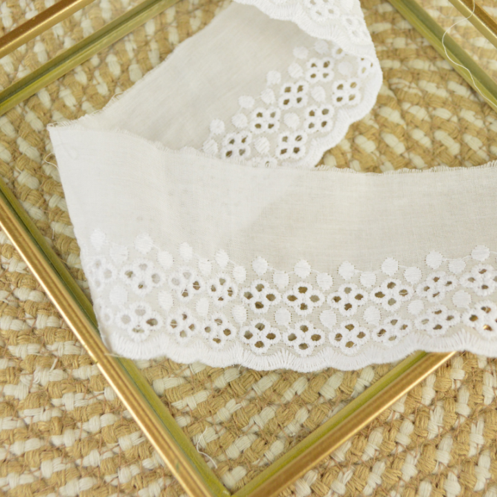 Broderie Anglaise blanche Laure - 65 mm