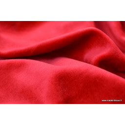 Tissu velours rasé pyjamas nicky Rouge x50cm