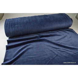 Tissu velours rasé pyjamas nicky Bleu Marine x50cm