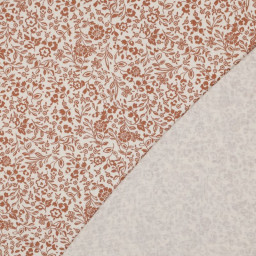Double gaze Bertille motifs fleurs fond écru - oeko tex
