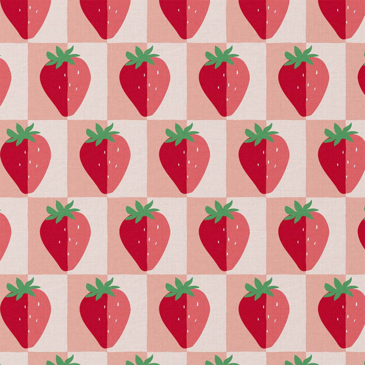 Tissu coton imprimé Mariguette motif fraises - OEKO TEX