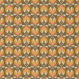 Tissu coton imprimé Emile motif fleurs vintage rose et jaune - Oeko tex