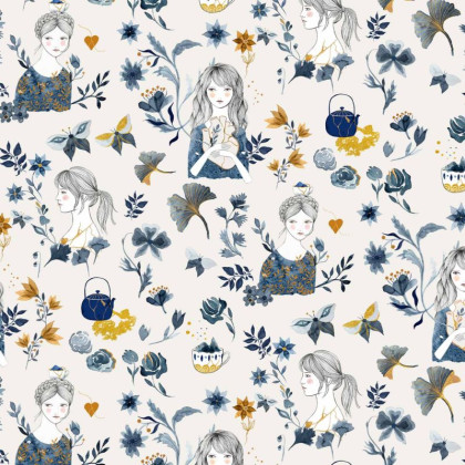 Tissu Popeline kintsugi woman