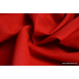 Tissu cretonne coton rouge par 50cm