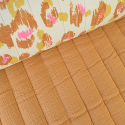 Tissu Matelassé Vertical double gaze Karula Léopard - OEKO TEX