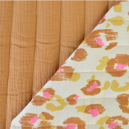 Tissu Matelassé Vertical double gaze Karula Léopard - oeko tex