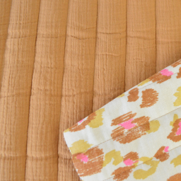 Tissu Matelassé Vertical double gaze Karula Léopard - OEKO TEX