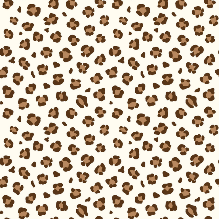 Tissu Popeline motif Léopard fond blanc cassé - oeko tex