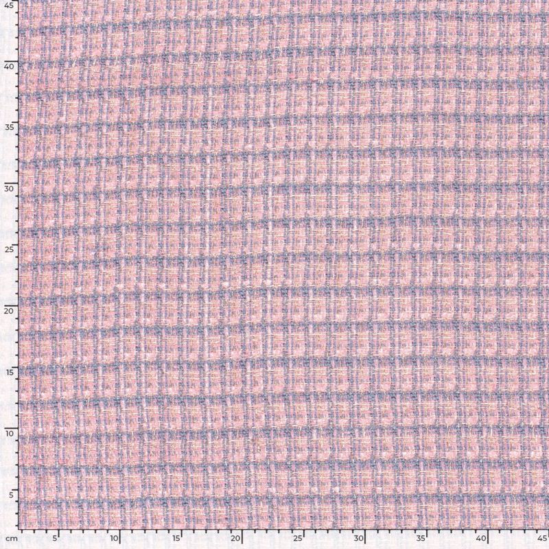 Coupon De Tissu Tweed Rose - Neuf - Pour Couture Et Créations