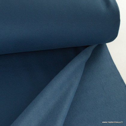 Tissu molleton sweat uni bleu indigo - oeko tex