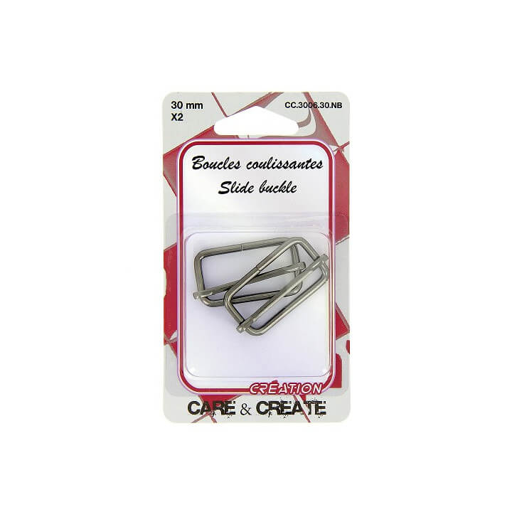 Boucles coulissante - Ajusteur 30 mm finition Noir