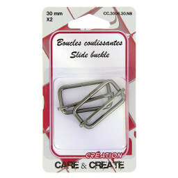 Boucles coulissante - Ajusteur 30 mm finition Noir