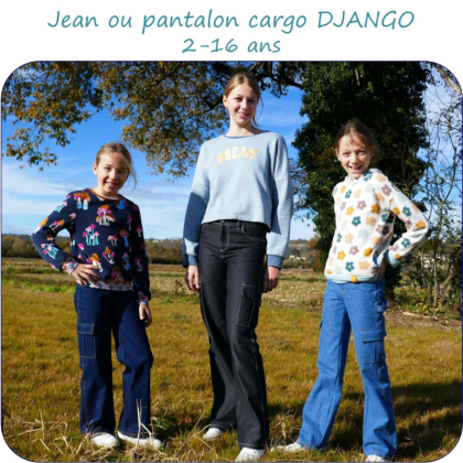 Patron Django - jean ou cargo du 2 au 16 ans - Petits d'om