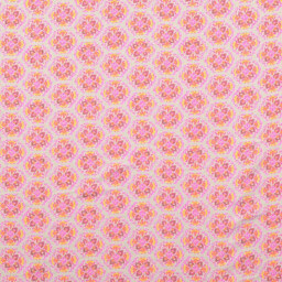 Tissu popeline de coton motifs floraux graphique roses