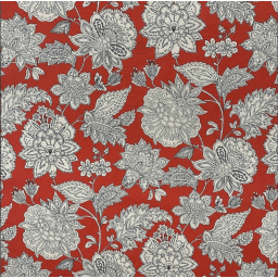 Tissu coton Sharma motif fleurs Indiennes Rouge - oeko tex