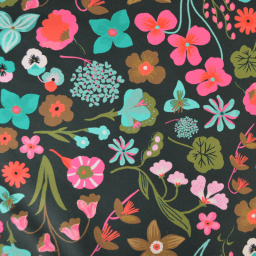 Popeline de coton Meadow Flower Noir - Nerida Hansen