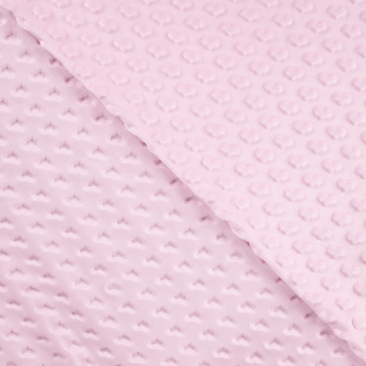 Tissu minky motif coeur coloris Rose - oeko tex