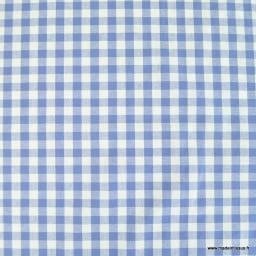 Tissu vichy grands carreaux sur Popeline bleu lavande - oeko tex