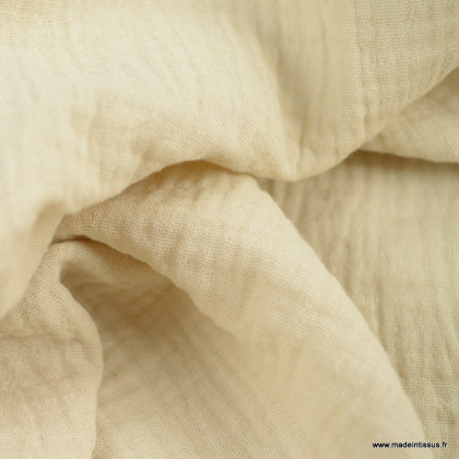 Tissu Double gaze coton Coloris Lin - oeko tex