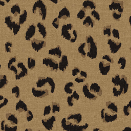 Tissu demi natté coton Feligrou motif Léopard Havane et Camel