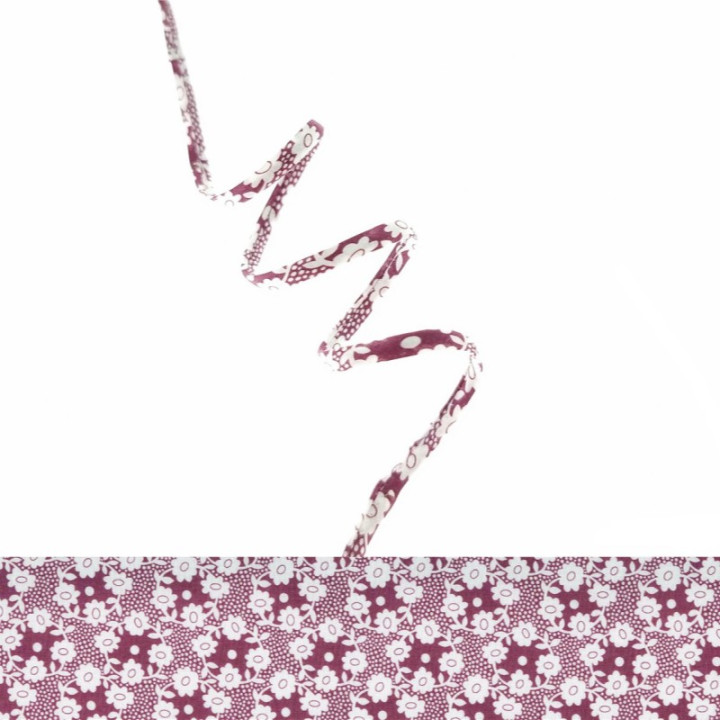 Ruban Spaghetti Liberty Millie cassis - 4mm