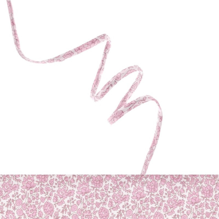 Ruban Spaghetti Liberty D'Anjo Coast rose - 4mm