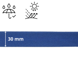 Biais d'extérieur imperméable anti UV 30 mm - Bleu