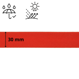 Biais d'extérieur imperméable anti UV 30 mm - Rouge