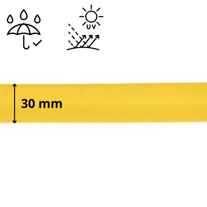 Biais d'extérieur imperméable anti UV 30 mm - Jaune