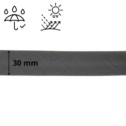 Biais d'extérieur imperméable anti UV 30 mm - Gris