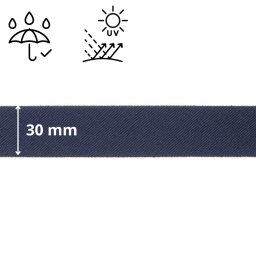 Biais d'extérieur imperméable anti UV 30 mm - bleu marine