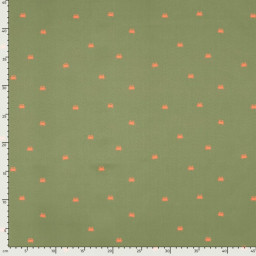 Tissu pour short de bain déperlant motif crabes fond kaki