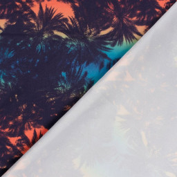 Tissu pour short de bain déperlant motif palmiers