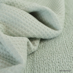 Tissu nid d'abeille et éponge - Vert Origan