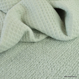 Tissu nid d'abeille et éponge - Vert Origan