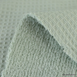 Tissu nid d'abeille et éponge - Vert Origan