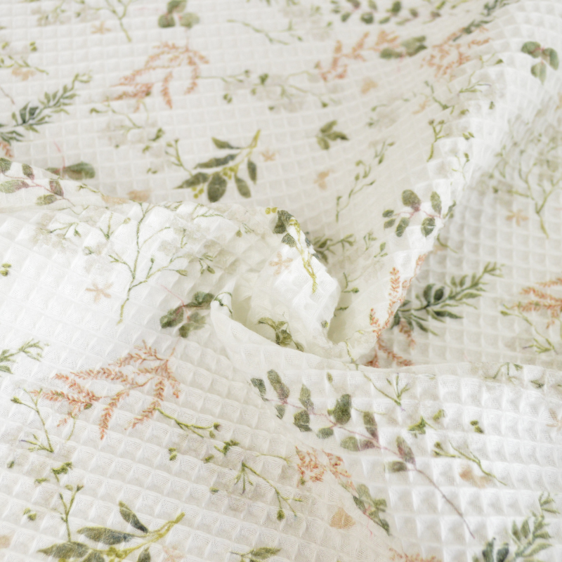 Couverture Gaufrée En Pur Coton – Douce & Légère Pour Sieste, Bébé Ou Canapé (vert Clair, 110x70 Cm) - 3