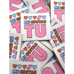 Lot de 6 étiquettes tissées Marmaï - "Me Gustas tu"