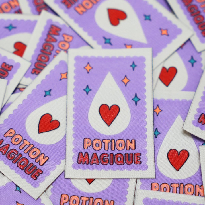Lot de 6 étiquettes tissées Marmaï - "Potion Magique"