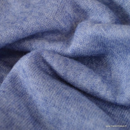 Tissu maille viscose fine - Bleu denim