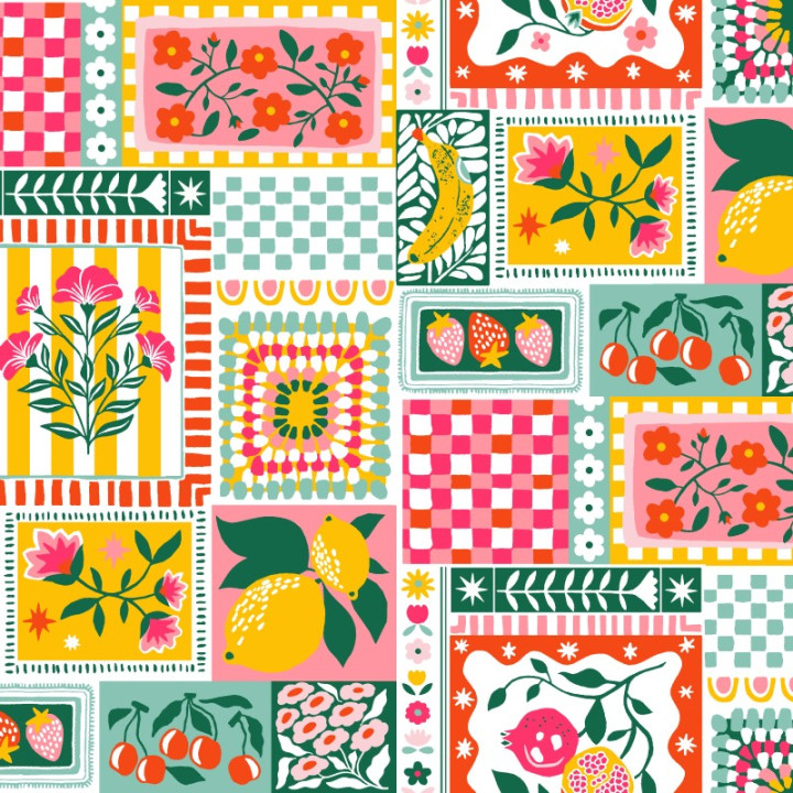 Tissu coton Smoothie multicouleurs - Oeko tex