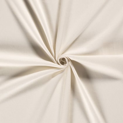 Tissu jersey fines côtes - Blanc cassé