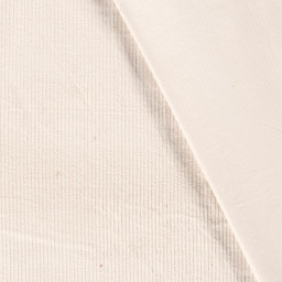 Tissu Velours cotelé grosses côtes Stretch Ivoire - OEKO TEX