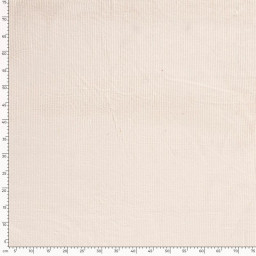 Tissu Velours cotelé grosses côtes Stretch Ivoire - OEKO TEX