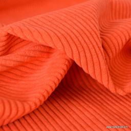 Velours grosses côtes d'ameublement Huggy - Orange Spicy