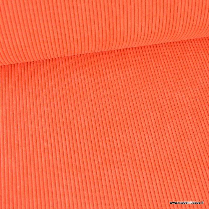 Velours grosses côtes d'ameublement Huggy - Orange Spicy