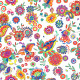 Tissu Cretonne Coton Pareo – motif fleurs fond blanc