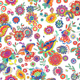 Tissu Cretonne Coton Pareo – Motif fleurs fond blanc